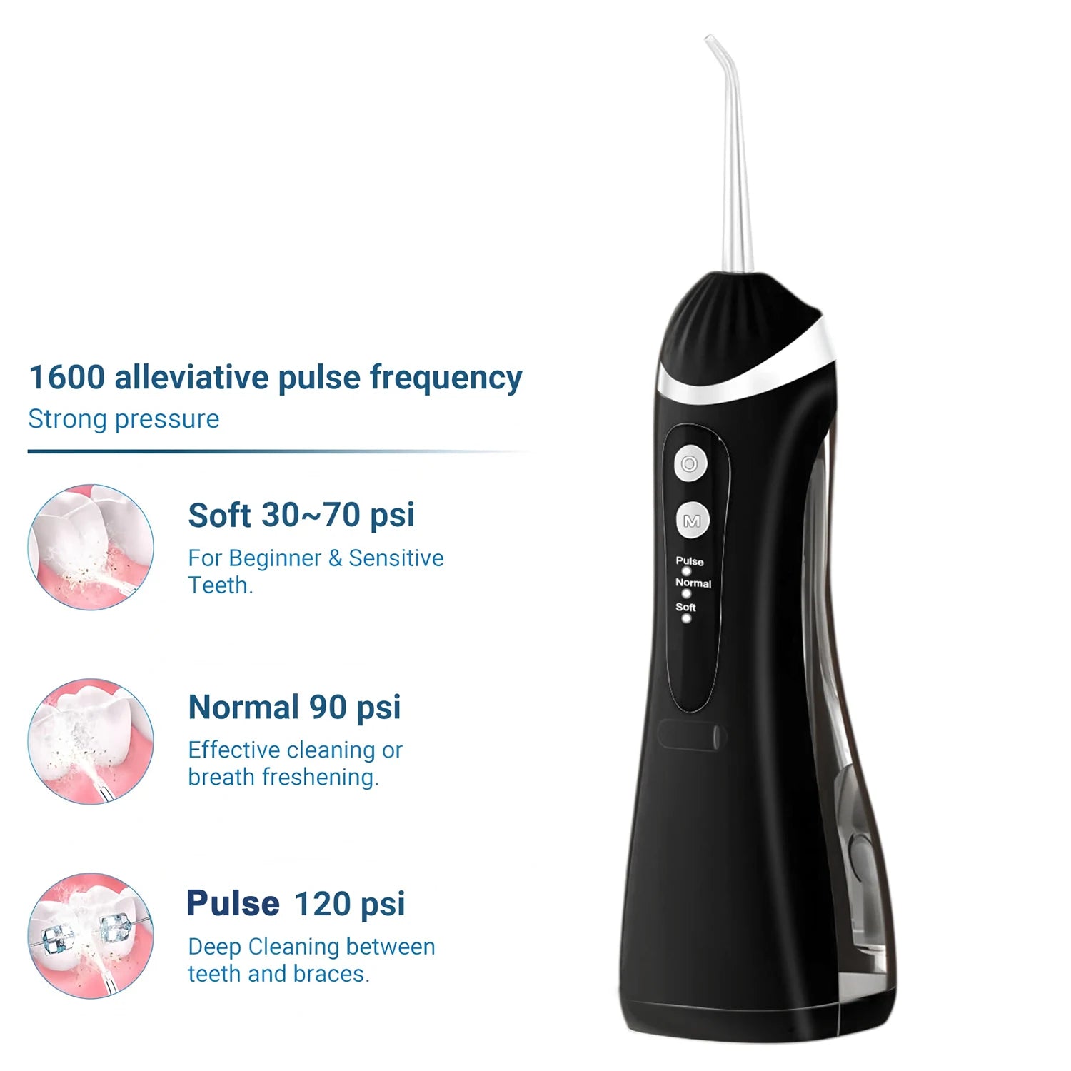 Electric Oral Irrigator Water Flosser Rechargeable Portable Dental Remover Teeth Cleaning & Whitening Tool for Home Travel