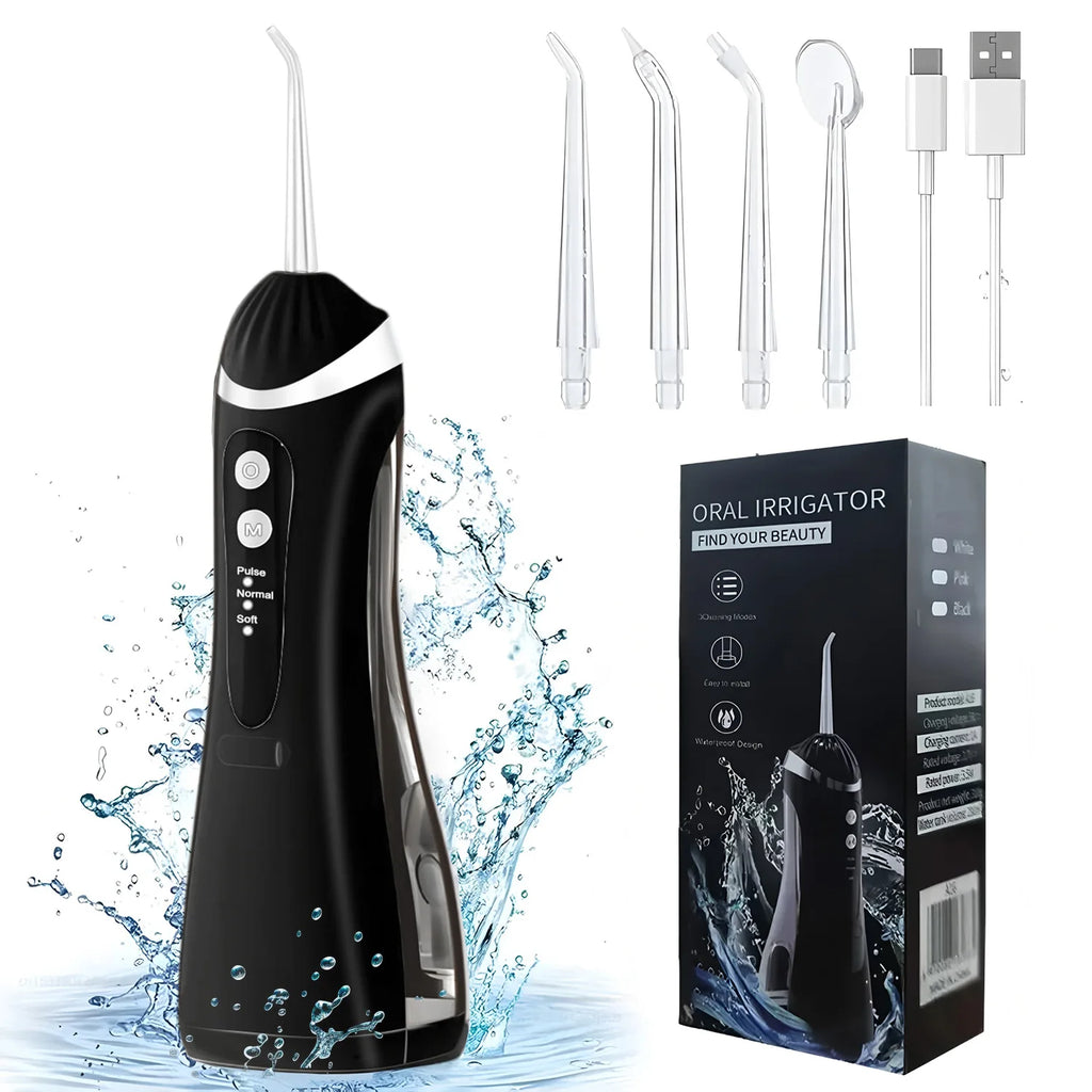 Electric Oral Irrigator Water Flosser Rechargeable Portable Dental Remover Teeth Cleaning & Whitening Tool for Home Travel