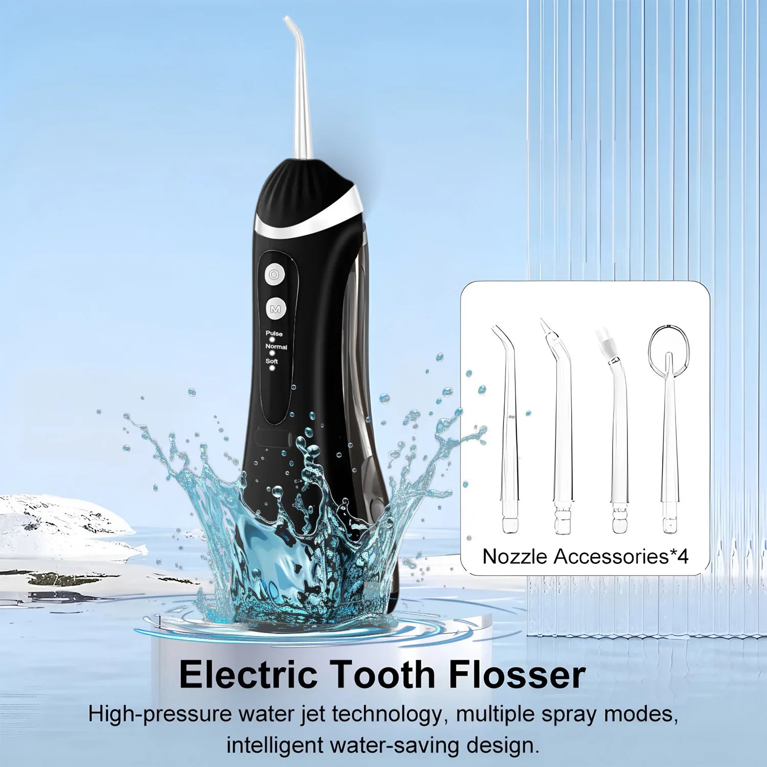 Electric Oral Irrigator Water Flosser Rechargeable Portable Dental Remover Teeth Cleaning & Whitening Tool for Home Travel