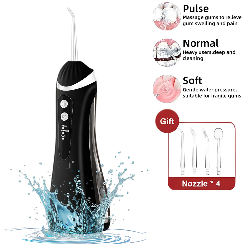 Electric Oral Irrigator Water Flosser Rechargeable Portable Dental Remover Teeth Cleaning & Whitening Tool for Home Travel